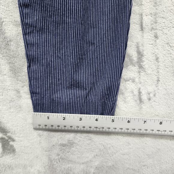 Maurices Pants Womens 10 Blue White Striped Skinny Ankle Side Zip Stretch Office - Picture 11 of 12